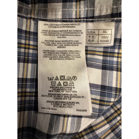 Brooks Brothers Red Fleece Plaid Button Down Shirt Mens XL Long Sleeve Casual - Picture 8 of 8